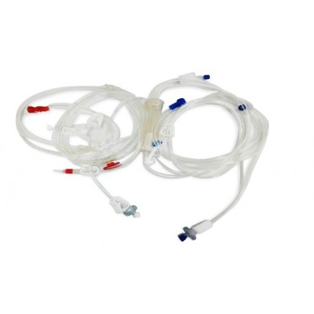 Linha sanguínea arterial e venosa + 2 isoladores de Pressão