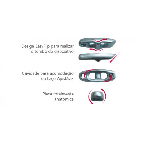 Dispositivo com placa cortical em titânio para reconstrução de ligamento