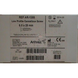 Parafuso esponjoso de baixo perfil Arthrex AR-1355 6.5 x 25 mm titânio